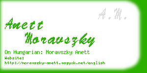 anett moravszky business card